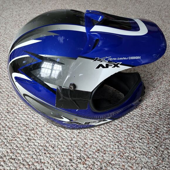 AFX Kyo Loku Design Blue Motocross Helmet Youth Large - Picture 4 of 10